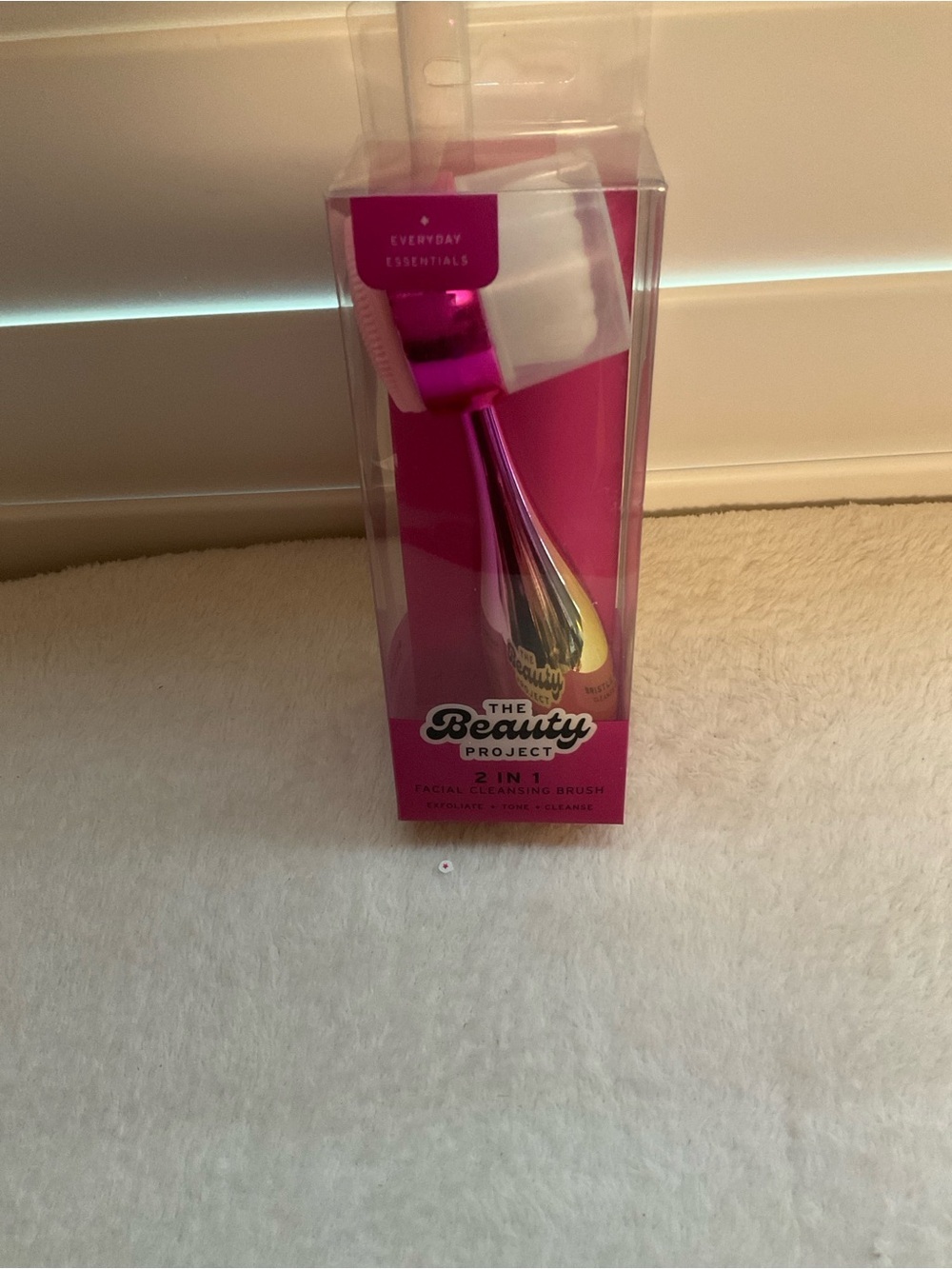 2-in-1 Facial Cleansing Brush - Pink & Gold